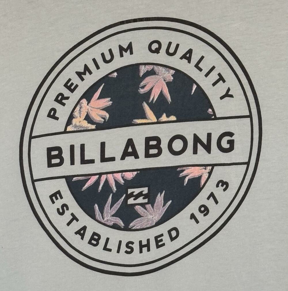 BILLABONG Official Premium Retro Turquoise Surf Beach T-Shirt Large